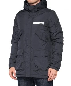 100% TYRO Hooded Zip Jacket Charcoal Jackets