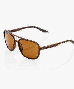 100% Europe Sunglasses KASIA Aviator Round - Soft Tact Havana Bronze PEAKPOLAR Lens SP22