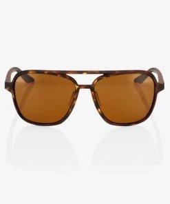 100% Europe Sunglasses KASIA Aviator Round - Soft Tact Havana Bronze PEAKPOLAR Lens SP22