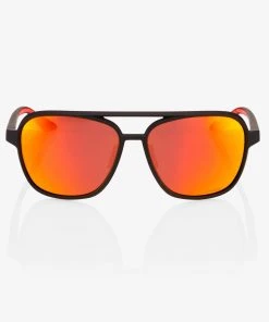 100% Europe KASIA - Soft Tact Black - HiPER Red Multilayer Mirror Lens - SP22