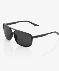 100% Europe Sunglasses KONNOR Aviator Square Matte Black Black Mirror Lens