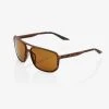 100% Europe KONNOR - Aviator Square Soft Tact Havana - Bronze PEAKPOLAR Lens