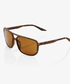 100% Europe KONNOR - Aviator Square Soft Tact Havana - Bronze PEAKPOLAR Lens