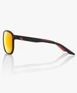 100% Europe KONNOR - Soft Tact Black - HiPER Red Multilayer Mirror Lens Sunglasses