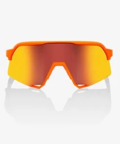 100% Europe S3 - Soft Tact Neon Orange - HiPER Red Multilayer Mirror Lens