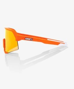 100% Europe S3 - Soft Tact Neon Orange - HiPER Red Multilayer Mirror Lens