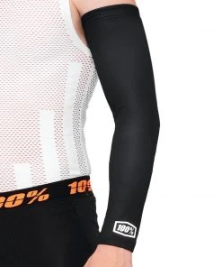 100% EXCEEDA Arm Sleeve Solid Black Men's Lycra