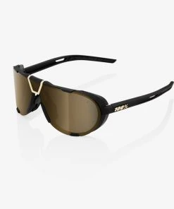100% Europe Sunglasses WESTCRAFT Soft Tact Black Soft Gold Mirror Lens