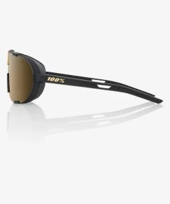 100% Europe Sunglasses WESTCRAFT Soft Tact Black Soft Gold Mirror Lens