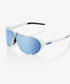 100% Europe Sunglasses WESTCRAFT Soft Tact White HiPER Blue Multilayer Mirror Lens