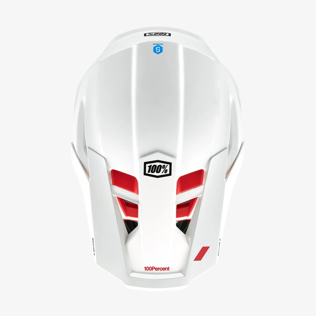 100% AIRCRAFT 2 Helmet Red/White Full Face 6 100% AIRCRAFT 2 Helmet Red/White Full Face