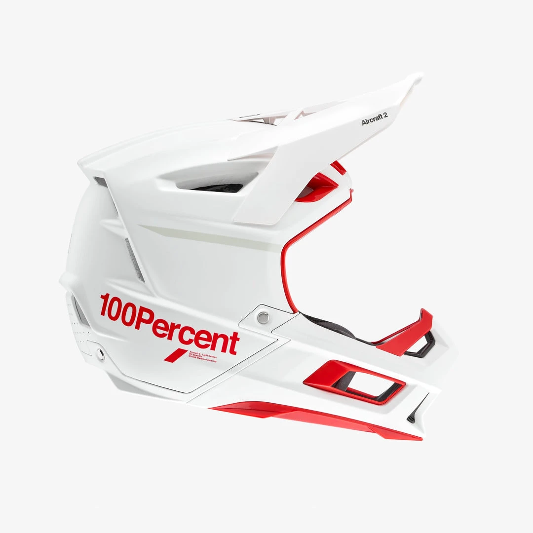 100% AIRCRAFT 2 Helmet Red/White Full Face 3 100% AIRCRAFT 2 Helmet Red/White Full Face