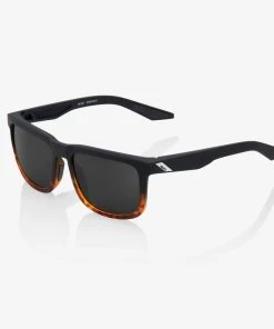 100% Europe BLAKE - Soft Tact Fade Black / Havana - Black Mirror Lens - FA21 Sunglasses