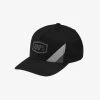 100% Europe Hats CORNERSTONE X-Fit Snapback Hat Black/Grey
