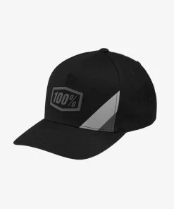 100% Europe Hats CORNERSTONE X-Fit Snapback Hat Black/Grey