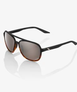 100% Europe KASIA - Soft Tact Black / Havana Fade - HiPER Silver Mirror Lens - SP22 Sunglasses