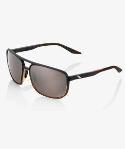 100% Europe Sunglasses KONNOR - Matte Translucent Brown Fade - HiPER Silver Mirror Lens - FA21