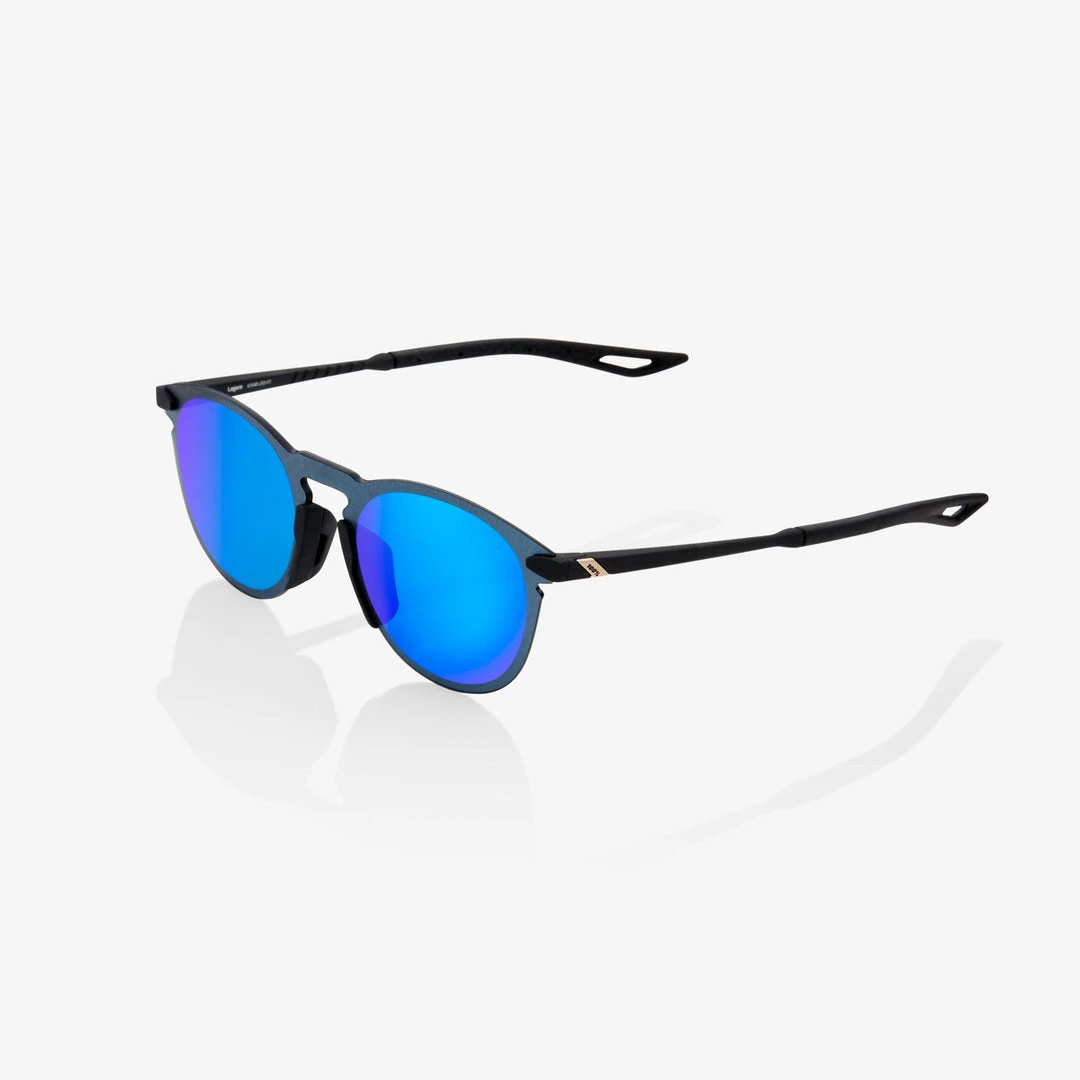 100% Europe Sunglasses LEGERE ROUND - Soft Tact Black - Blue Multilayer Mirror Lens - SP22 3 100% Europe Sunglasses LEGERE ROUND - Soft Tact Black - Blue Multilayer Mirror Lens - SP22