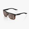 100% Europe RENSHAW - Soft Tact Black / Havana Fade - HiPER Silver Mirror Lens Sunglasses