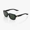 100% Europe Sunglasses RIDELEY - Soft Tact Black - Grey Green Lens