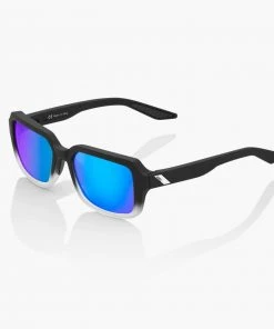 100% Europe Sunglasses RIDELEY - Soft Tact Fade Black - Blue Multilayer Mirror Lens - SP22