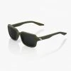 100% Europe Sunglasses RIDELEY - Soft Tact Army Green - Black Mirror Lens