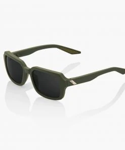100% Europe Sunglasses RIDELEY - Soft Tact Army Green - Black Mirror Lens
