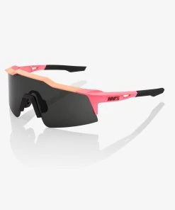 100% Europe SPEEDCRAFT SL - Matte Washed Out Neon Pink - Smoke Lens Sunglasses