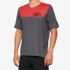 100% AIRMATIC Short Sleeve Jersey Charcoal/Racer Red Men's Jerseys