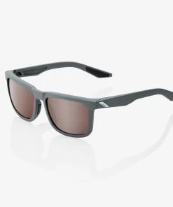 100% Europe BLAKE - Soft Tact Cool Grey - HiPER Crimson Silver Mirror Lens