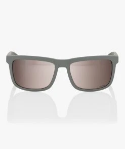 100% Europe BLAKE - Soft Tact Cool Grey - HiPER Crimson Silver Mirror Lens