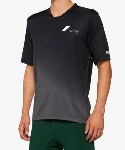 100% CELIUM Short Sleeve Jersey Black/Charcoal