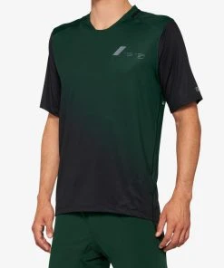 100% CELIUM Short Sleeve Jersey Forest Green/Black