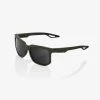100% Europe CENTRIC - Soft Tact Army Green - Black Mirror Lens Sunglasses