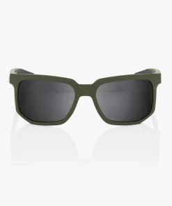 100% Europe CENTRIC - Soft Tact Army Green - Black Mirror Lens Sunglasses