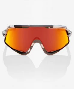 100% Europe Sunglasses GLENDALE® - Soft Tact Grey Camo - HiPER® Red Multilayer Lens