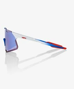 100% Europe HYPERCRAFT® TotalEnergies Team Matte White / Metallic Blue - HiPER® Blue Multilayer Mirror Lens Sunglasses