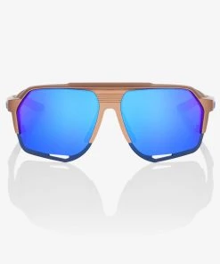 100% Europe Sunglasses NORVIK™ - Matte Copper Chromium - Blue Multilayer Mirror Lens