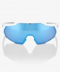 100% Europe Sunglasses RACETRAP® 3.0 - Matte White - HiPER Blue Multilayer Mirror Lens