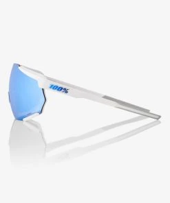 100% Europe Sunglasses RACETRAP® 3.0 - Matte White - HiPER Blue Multilayer Mirror Lens