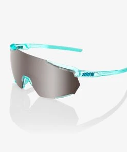 100% Europe Sunglasses RACETRAP® 3.0 - Polished Translucent Mint - HiPER Silver Mirror Lens