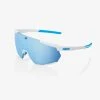 100% Europe Racetrap 3.0 SE Movistar Team White - HiPER Blue Multilayer Mirror Lens Sunglasses