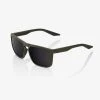 100% Europe RENSHAW - Soft Tact Army Green - Black Mirror Lens Sunglasses