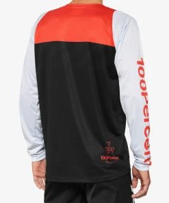 100% Men's Jerseys R-CORE Long Sleeve Jersey Black/Racer Red