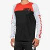 100% Men's Jerseys R-CORE Long Sleeve Jersey Black/Racer Red