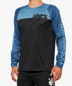 100% R-CORE Long Sleeve Jersey Black/Slate Blue