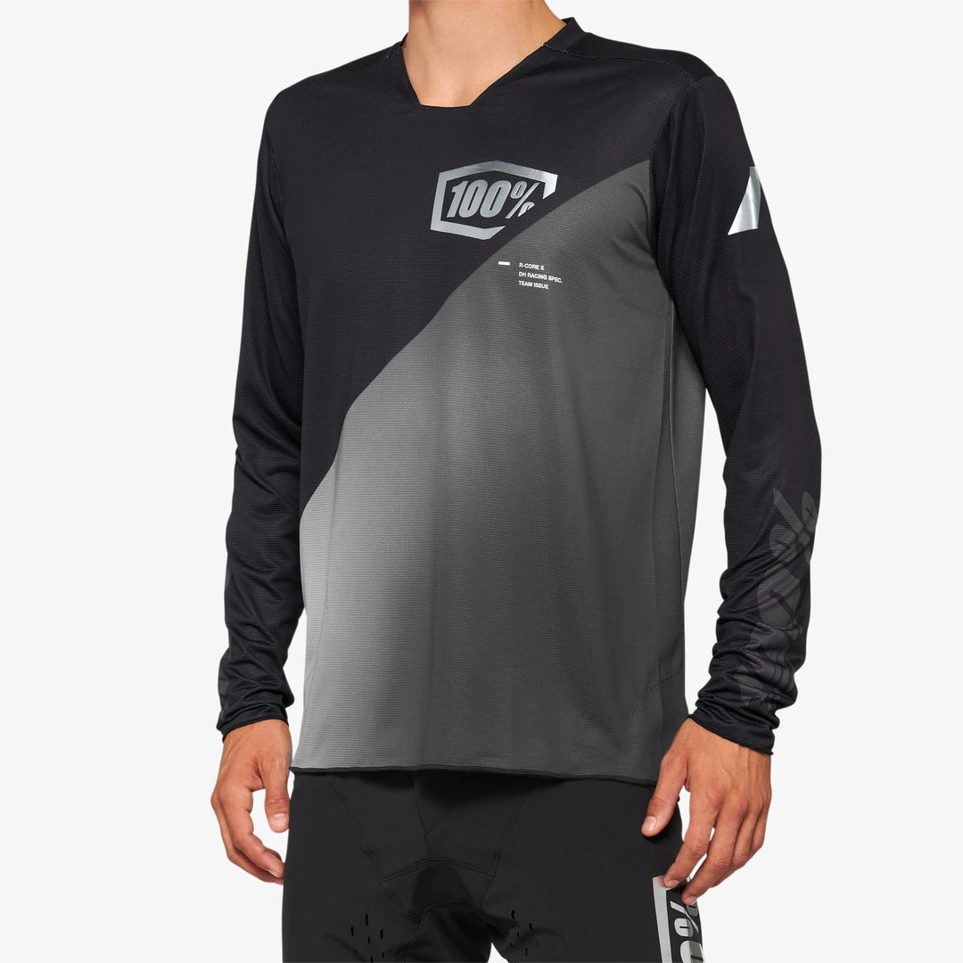 100% Men's Jerseys R-CORE-X Long Sleeve Jersey Black/Grey 3 100% Men's Jerseys R-CORE-X Long Sleeve Jersey Black/Grey