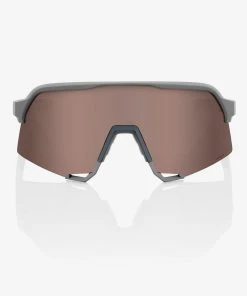 100% Europe Sunglasses S3® - Soft Tact Stone Grey - HiPER® Crimson Silver Mirror Lens