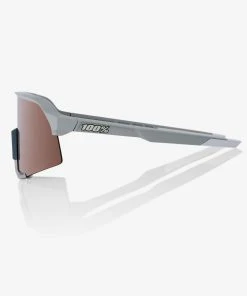 100% Europe Sunglasses S3® - Soft Tact Stone Grey - HiPER® Crimson Silver Mirror Lens