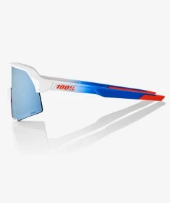 100% Europe S3® TotalEnergies Team Matte White / Metallic Blue - HiPER® Blue Multilayer Mirror Lens
